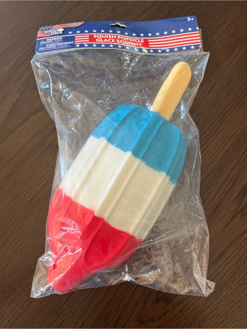 Red White Blue Squish Popsicle Toy - Patriotic Slow-Rise Squishy